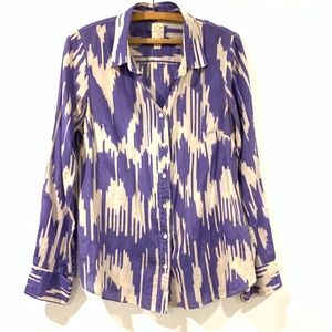 Ikat Cotton Silk Blend Blouse